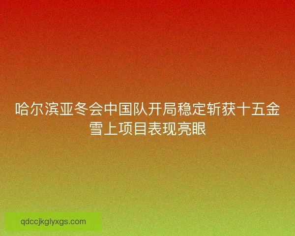 哈尔滨亚冬会中国队开局稳定斩获十五金雪上项目表现亮眼 哈尔滨亚冬会中国队开局稳定斩获十五金雪上项目表现亮眼