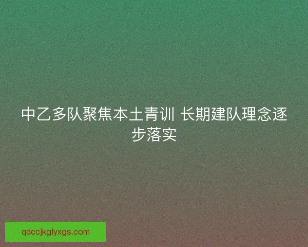 中乙多队聚焦本土青训 长期建队理念逐步落实 中乙多队聚焦本土青训 长期建队理念逐步落实
