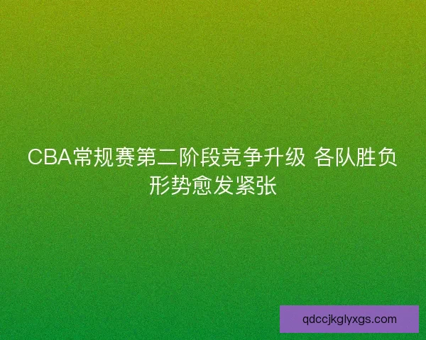 CBA常规赛第二阶段竞争升级 各队胜负形势愈发紧张 CBA常规赛第二阶段竞争升级 各队胜负形势愈发紧张